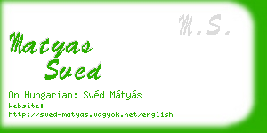 matyas sved business card